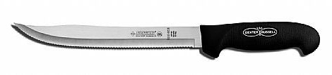 9 inch scalloped utility slicer. black handle